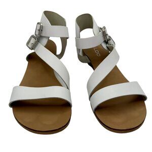 Aldo White Flat Sandals Size: 40